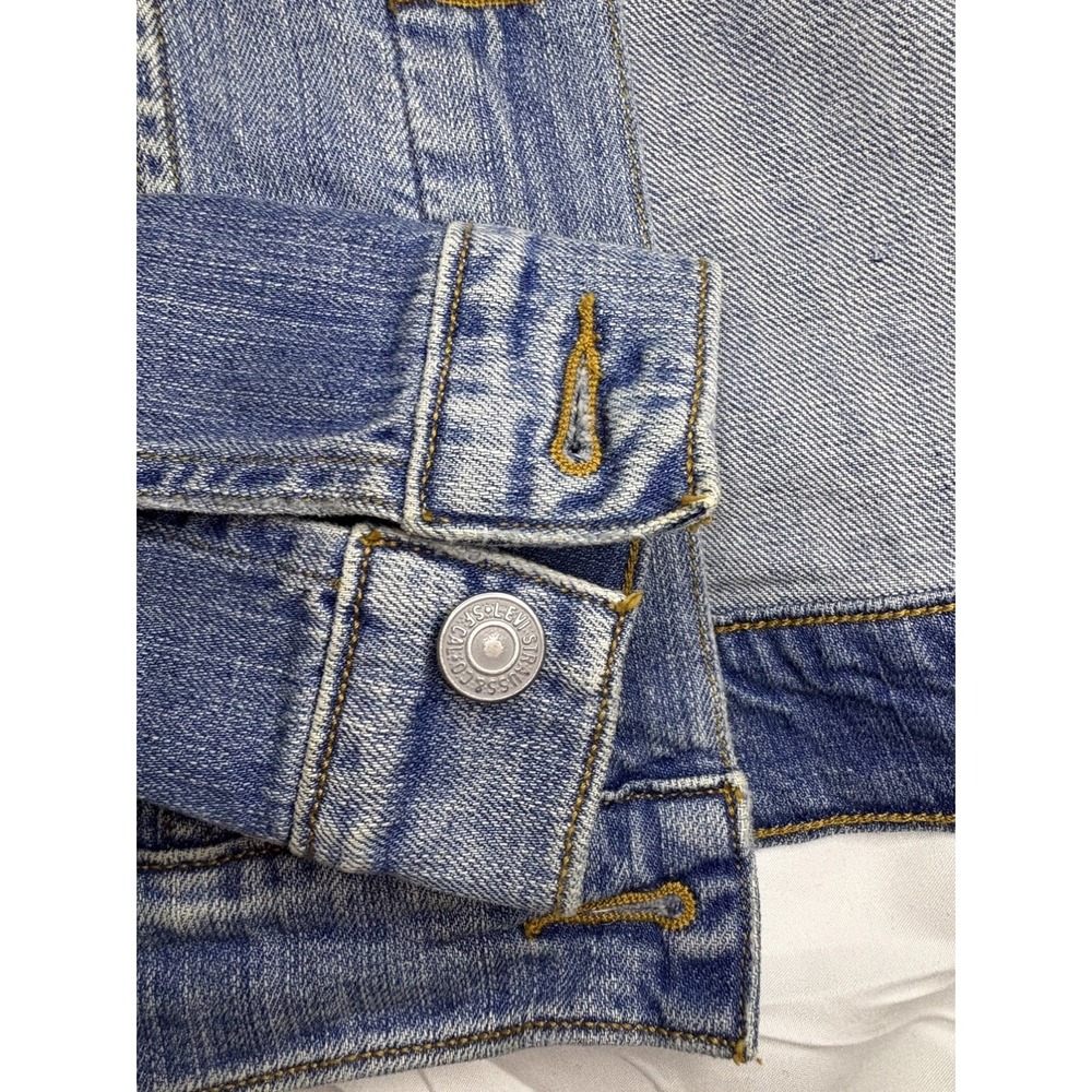 Levis Trucker Jacket Womens S Blue Denim Button Western Ranch Pockets‎ - Picture 3 of 5